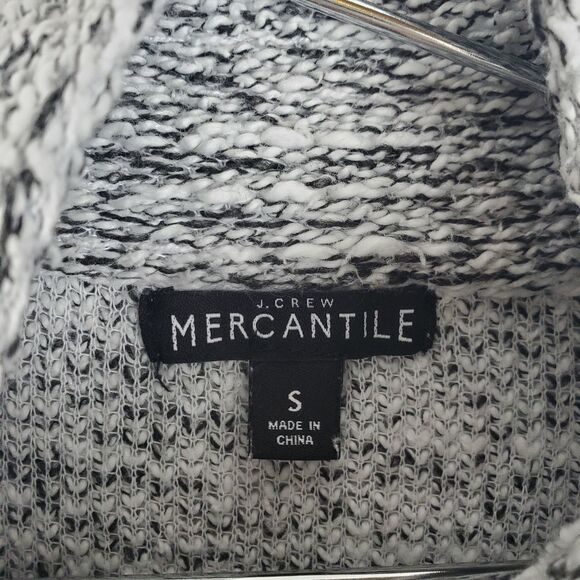 J. CREW MERCANTILE Pullover Zip Mock Neck Knit Sweater Side Slits Pop Over Tweed - Picture 2 of 5